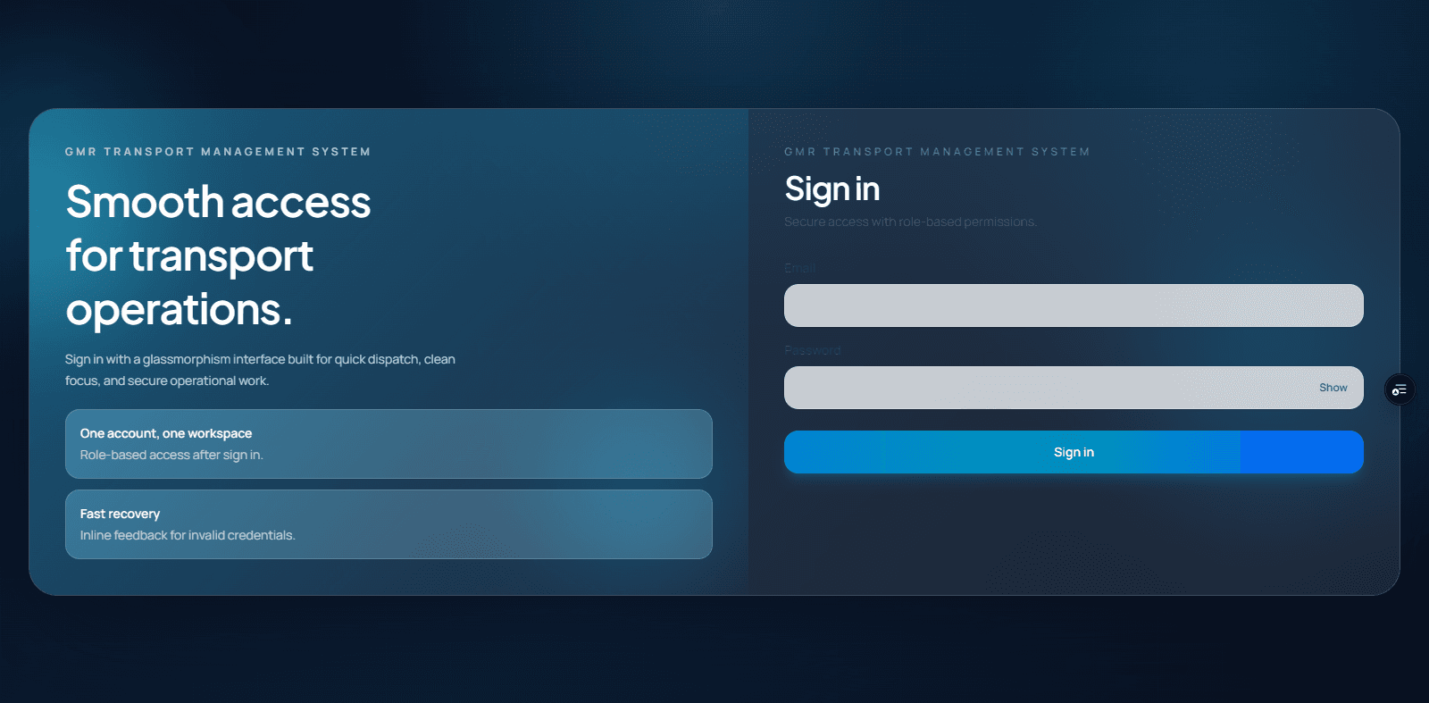 ERP-Trips - Sign In screenshot