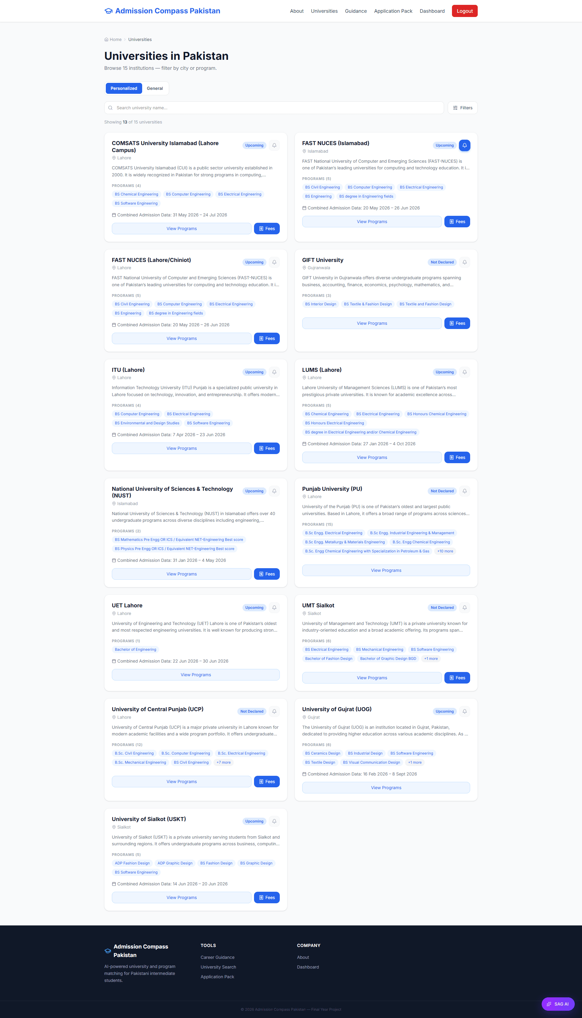 Smart Admission Guide - Universities screenshot